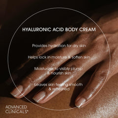 Advanced Clinicals applying cream to forearm for visible smoothing benefit