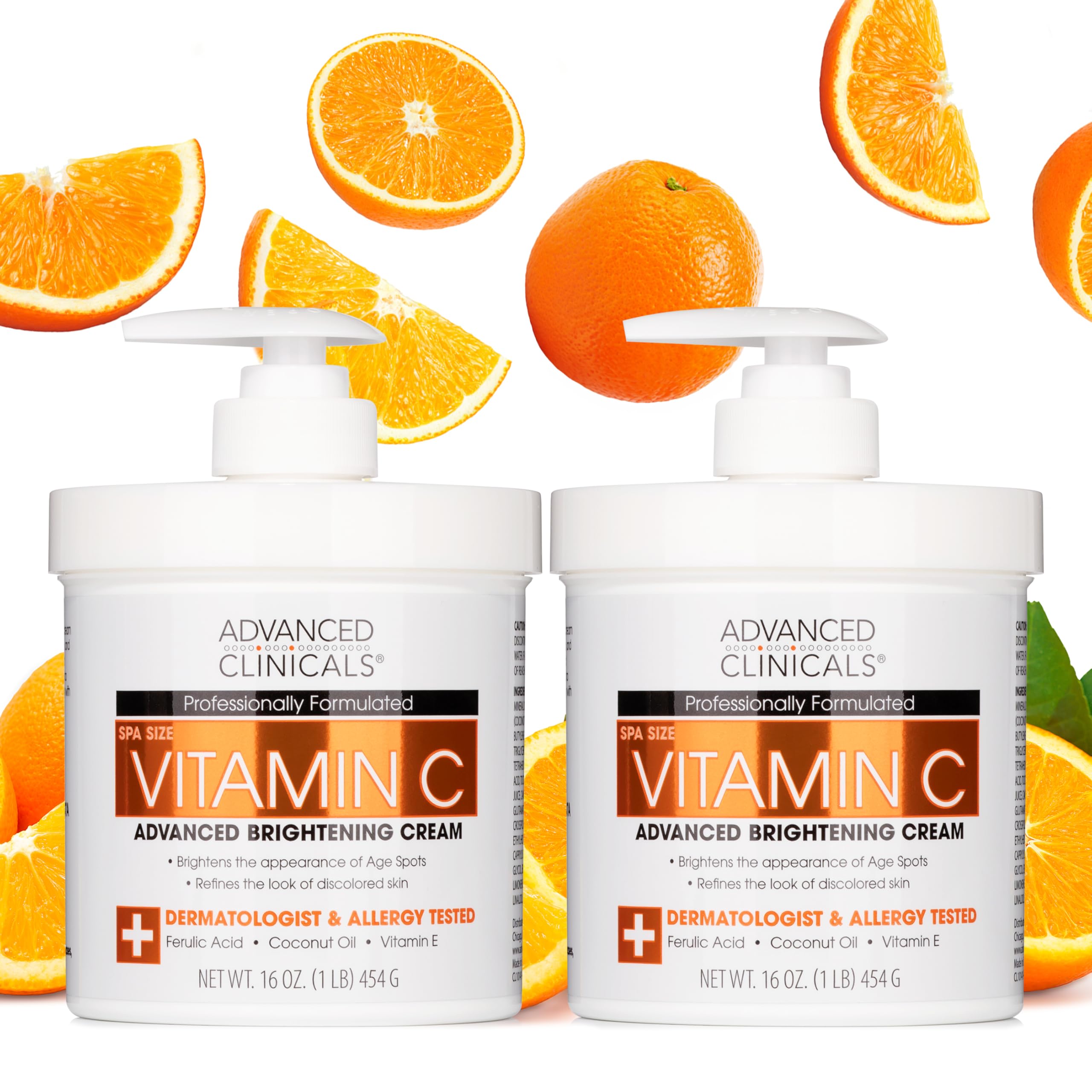 Advanced Clinicals front packaging showing product and brightening benefit