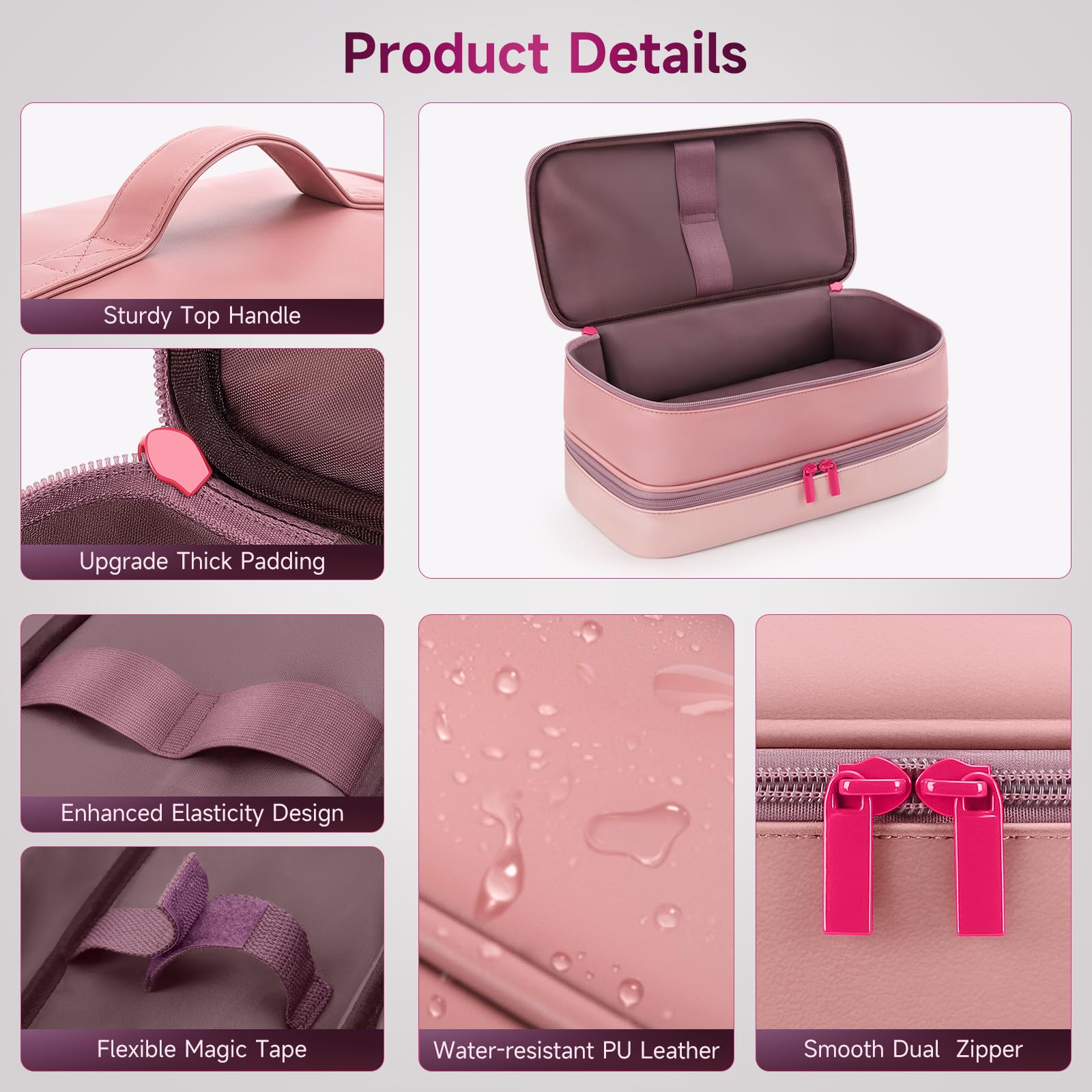 Adworte sturdy handle and double-zipper detail for travel convenience