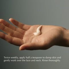 Aesop paste dispensed in hand demonstrating easy application benefit