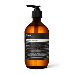 Aesop volumizing shampoo front bottle showing packaging and size benefit