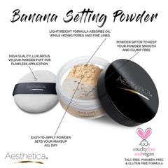 Aesthetica open sifter with velour puff ready for precise, mess-free application
