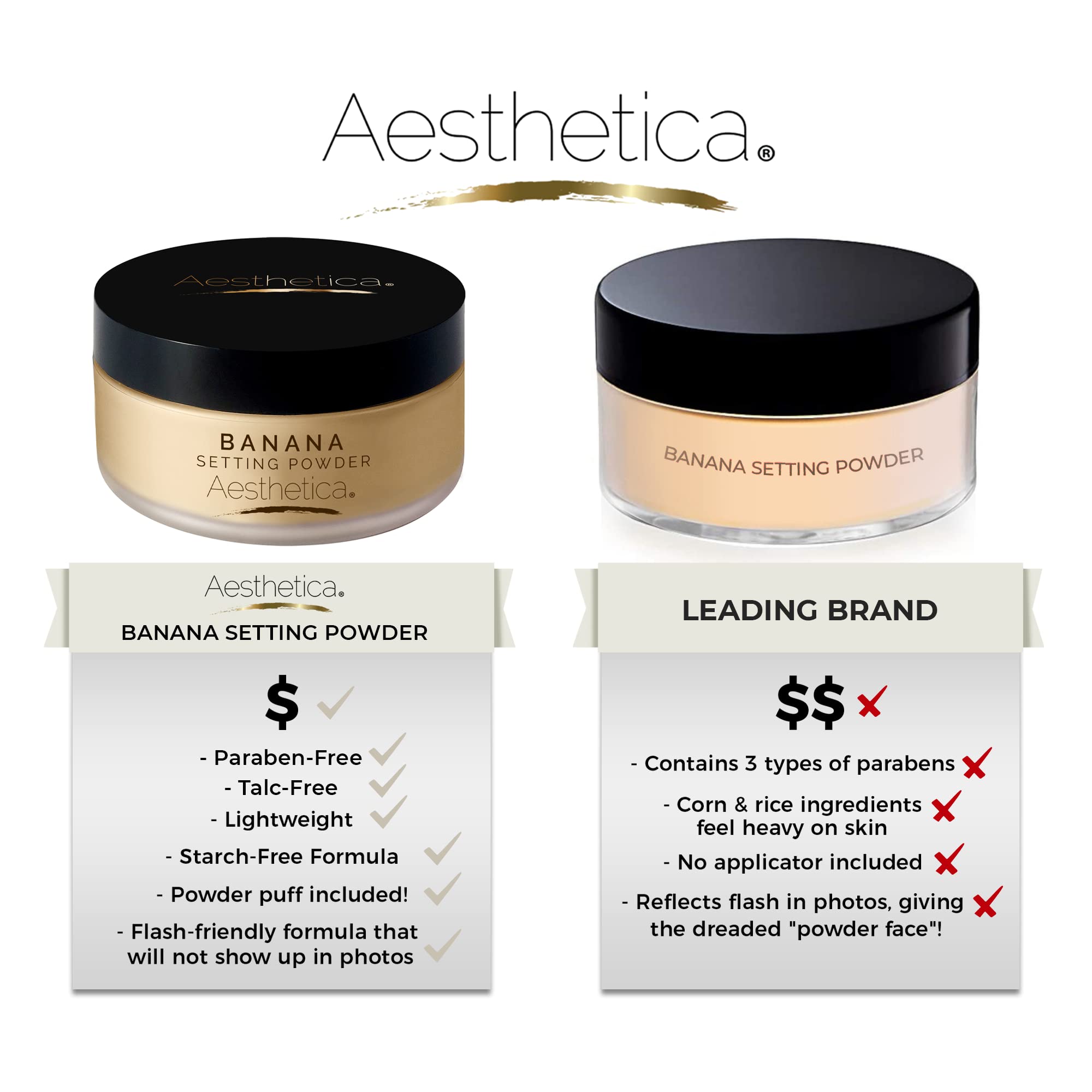 Aesthetica finely milled powder texture close-up for smooth, blendable finish