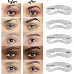 Aesthetica layout of brush spoolie tweezers stencils demonstrating all-in-one tools