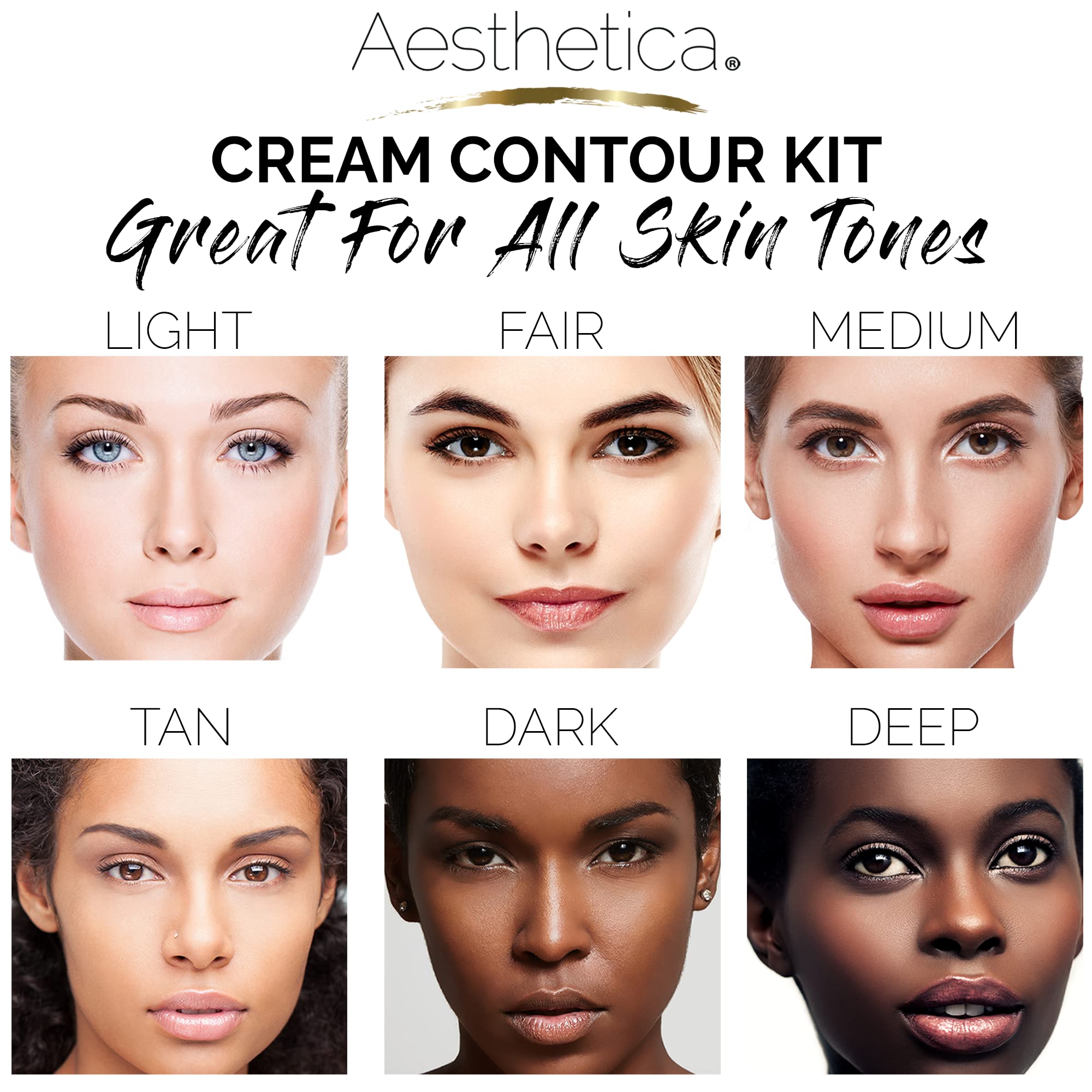 Aesthetica cream applied on cheek demonstrating sculpting result and natural lift