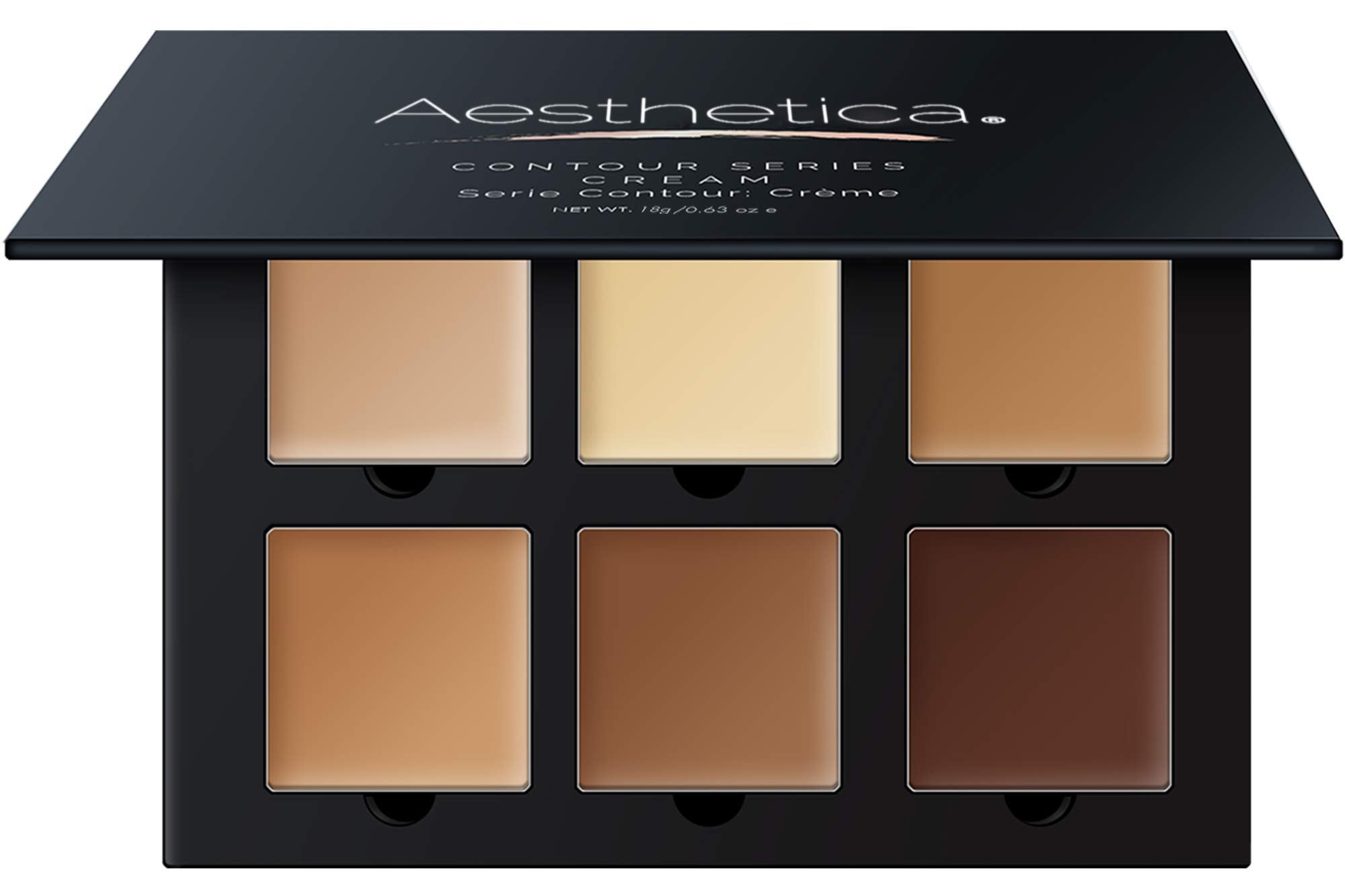Aesthetica front palette view showing compact travel-friendly design and mirror benefit