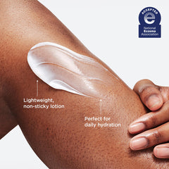 AESTURA pump dispensing lotion demonstrating easy hygienic application