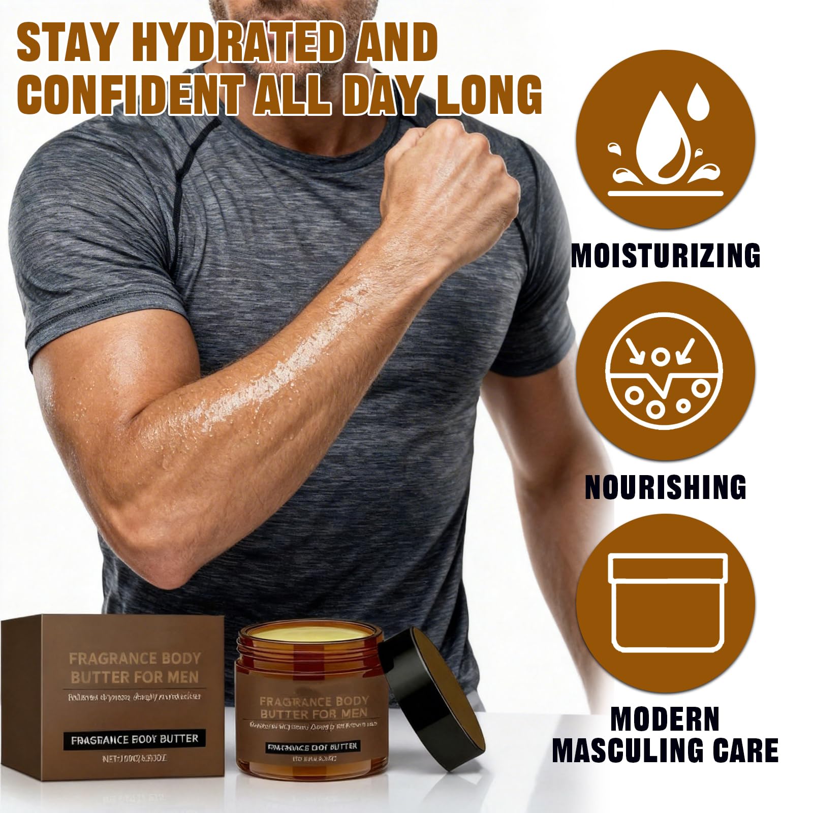 Afalin applied on chest demonstrating easy absorption and subtle fragrance