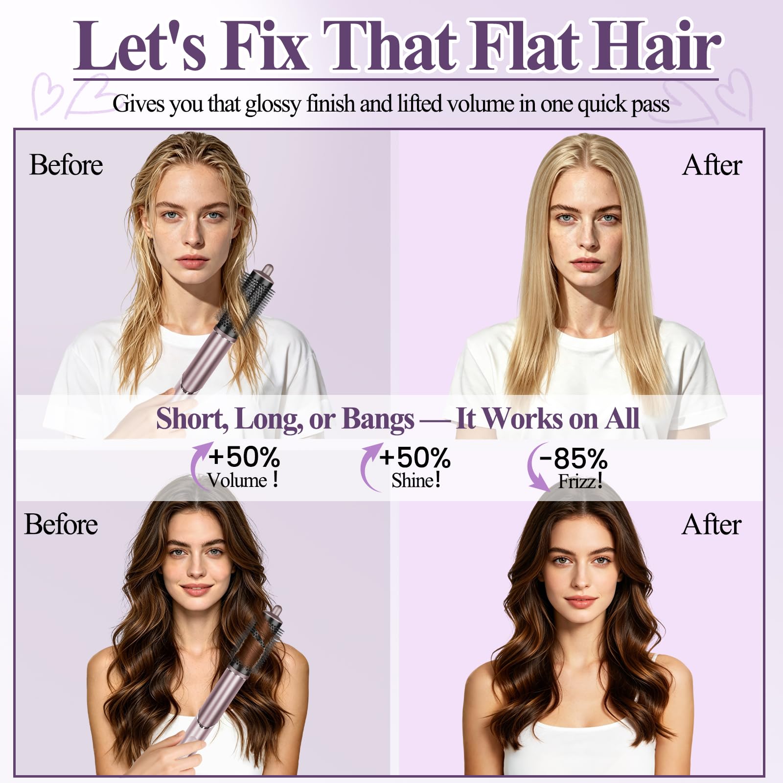 AFDD styling long layers to create smooth ends and body