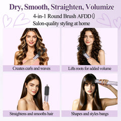 AFDD in use styling short fringe with added volume and control