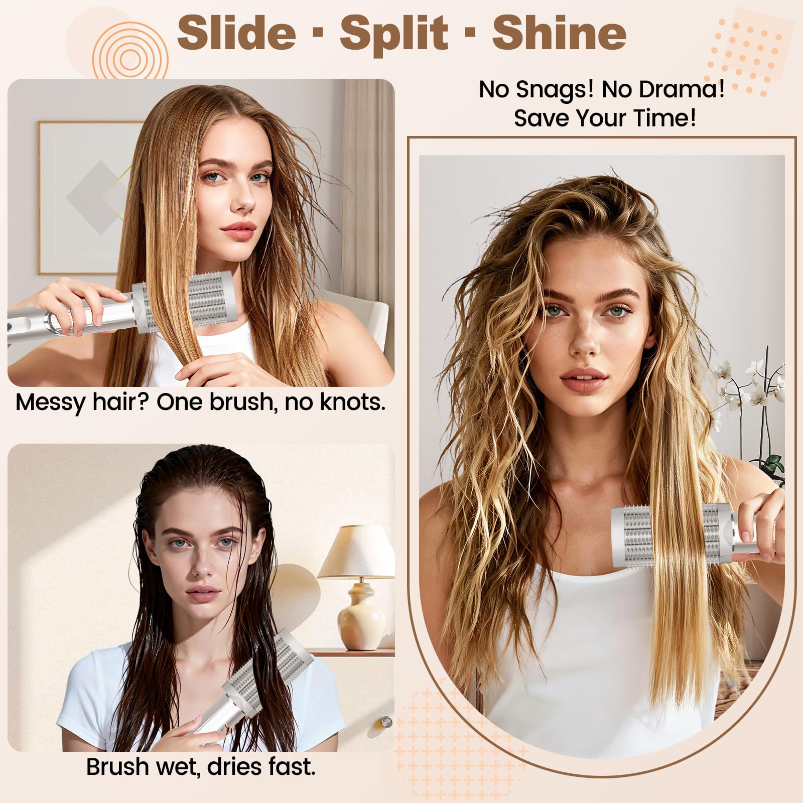 AFDD brush lifting roots to create visible volume and fuller hair