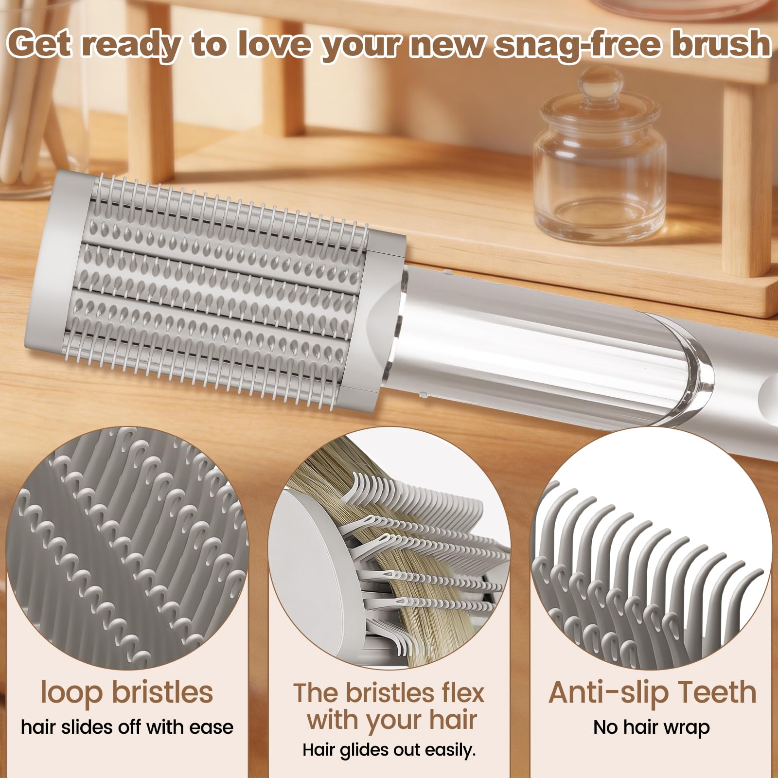 AFDD attachment producing sleek shiny finish on damp hair for frizz control