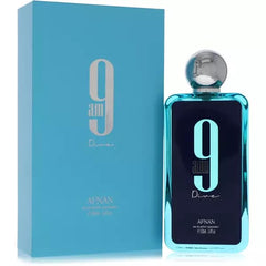 Afnan 9 AM Dive front packaging showing bottle and label for confident daytime wear