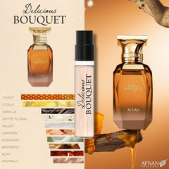 Afnan vials lined up to display variety and easy travel use