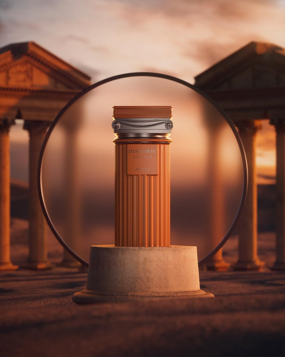 Afnan bottle in an evening setting suggesting refined, long-wearing appeal