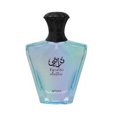 Afnan Turathi Electric front bottle showing sleek design and bright appeal
