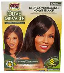 African Pride olive miracle front packaging showing kit contents and benefits