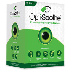 AFT Opti-Soothe front packaging showing 30 individually wrapped wipes, convenient hygiene