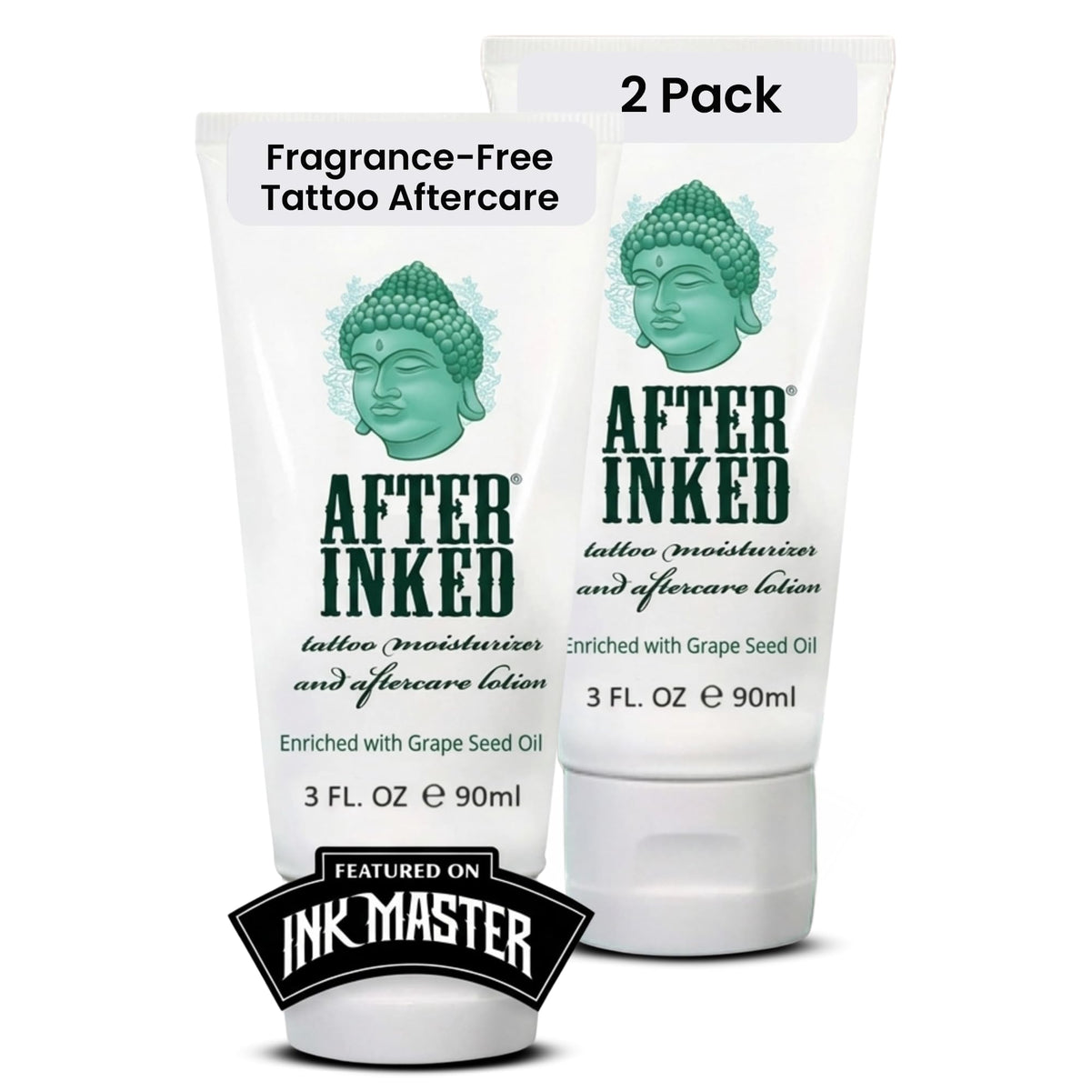 After Inked front packaging 2-pack showing tubes and clear labeling for easy selection
