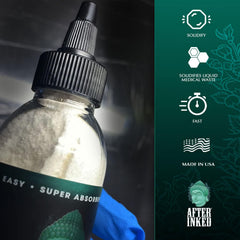 After Inked pouring powder into waste cup to solidify ink for easy disposal