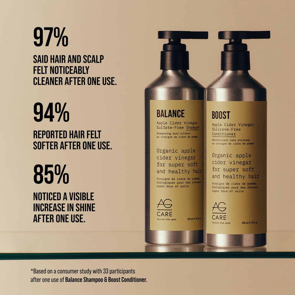 AG Care applied to wet hair showing detangling and shine benefits