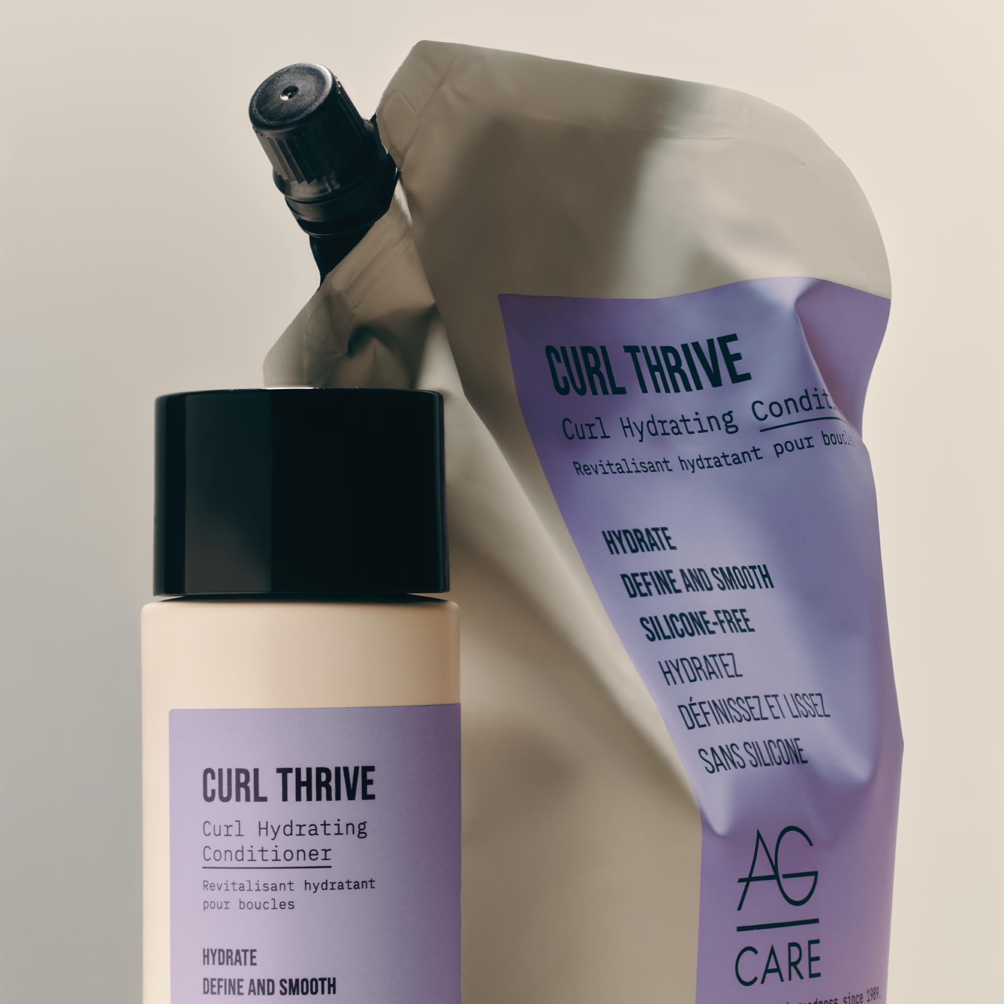 AG Care on bathroom shelf styled with plants showing natural, plant-based benefit