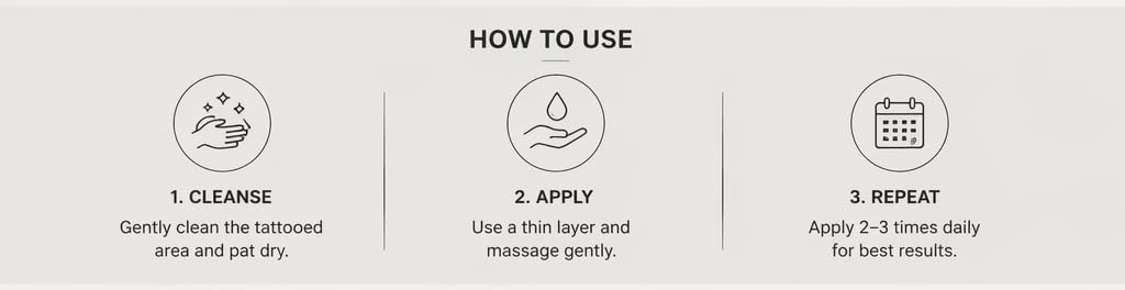 AGADE cream applied to tattooed skin demonstrating soothing hydration