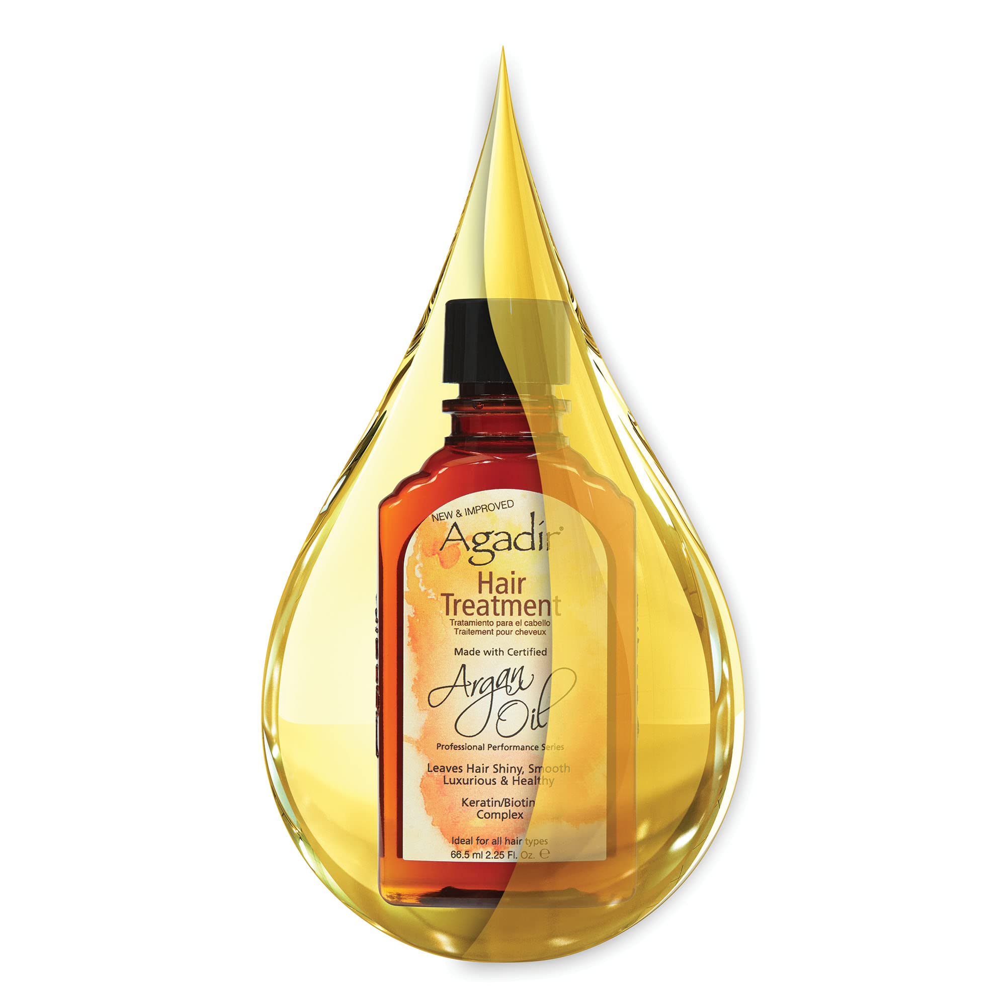 Agadir argan oil being applied to hair for smoother, frizz-free results