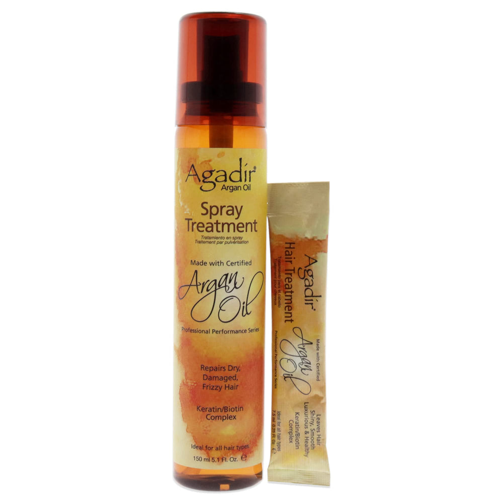 Agadir front packaging of 5.1 fl oz spray showing product benefit