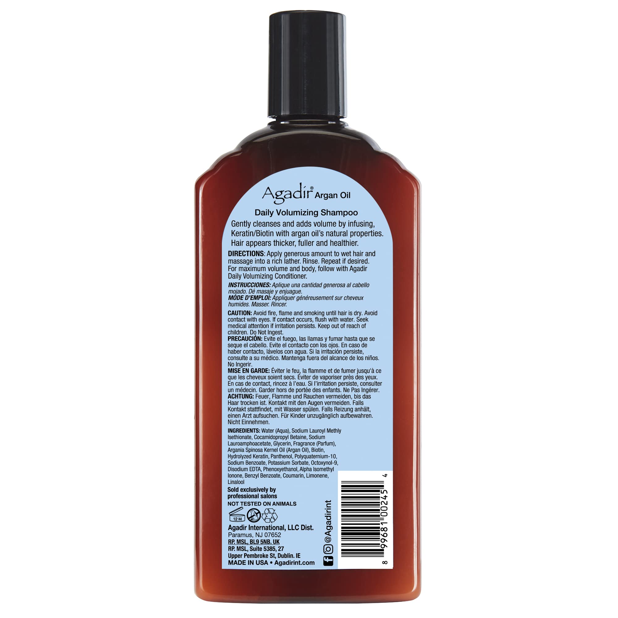 Agadir close-up pump dispensing lightweight shampoo texture