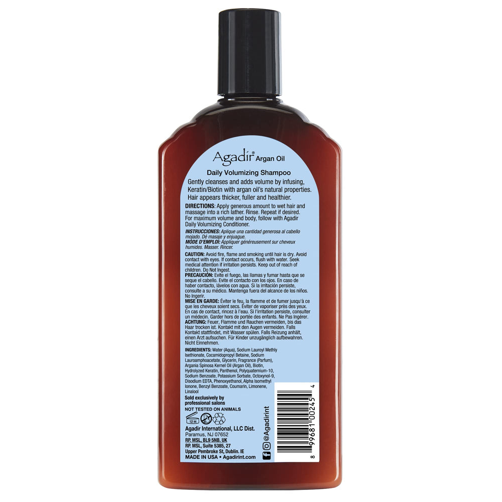 Agadir close-up pump dispensing lightweight shampoo texture
