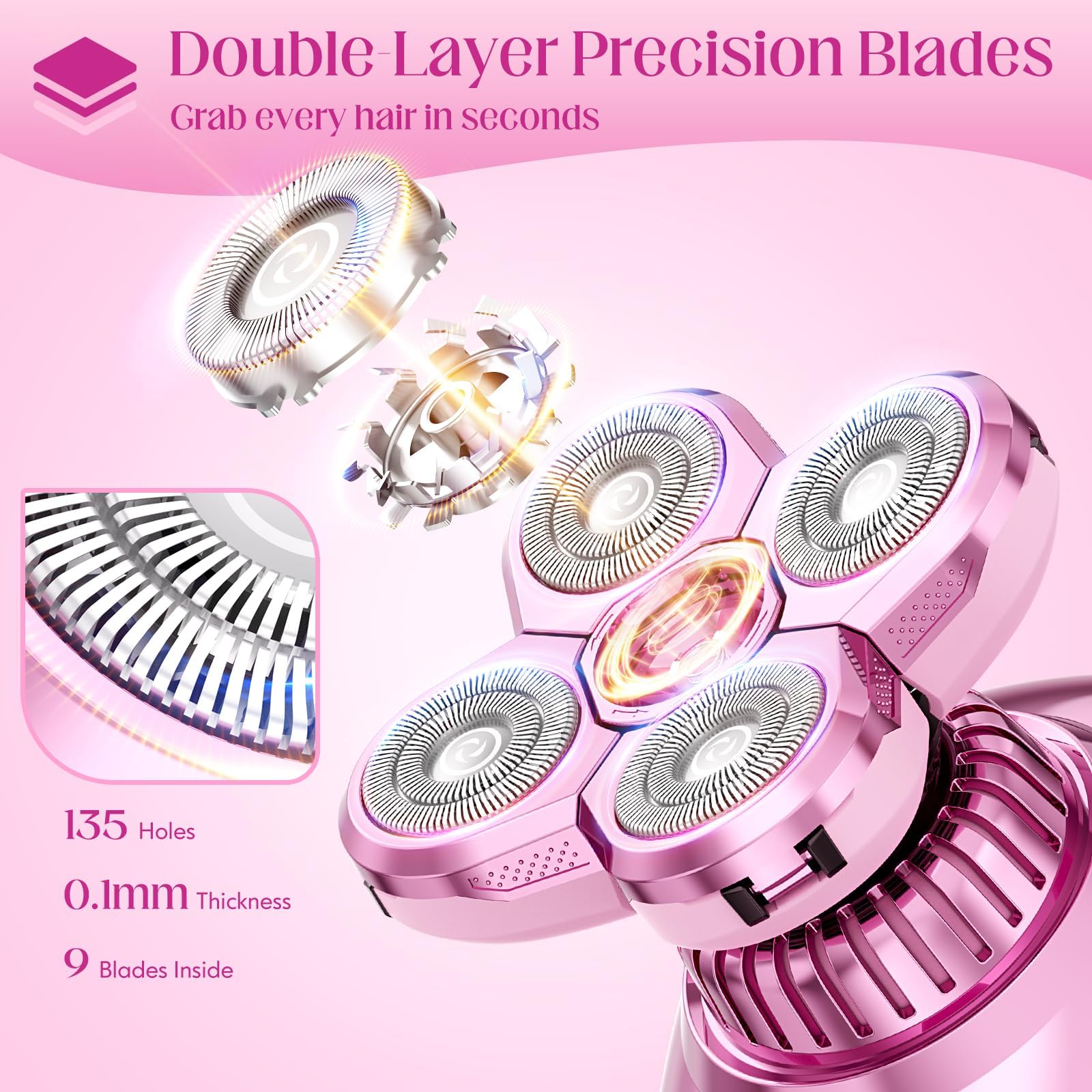Agdiffuserhg close-up of stainless-steel rotary blades highlighting gentle glide