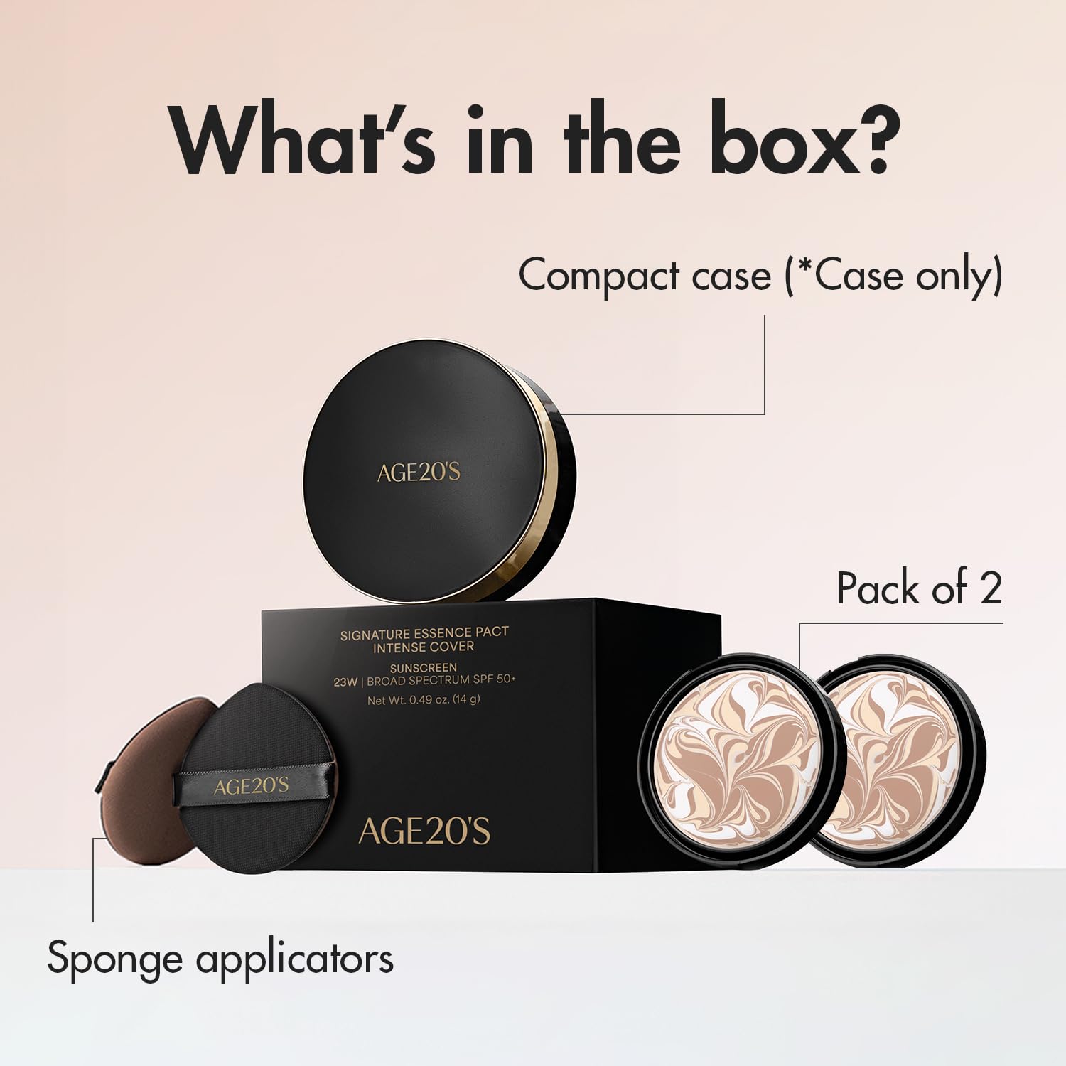 AGE20'S before and after application showing even tone and subtle dewy coverage