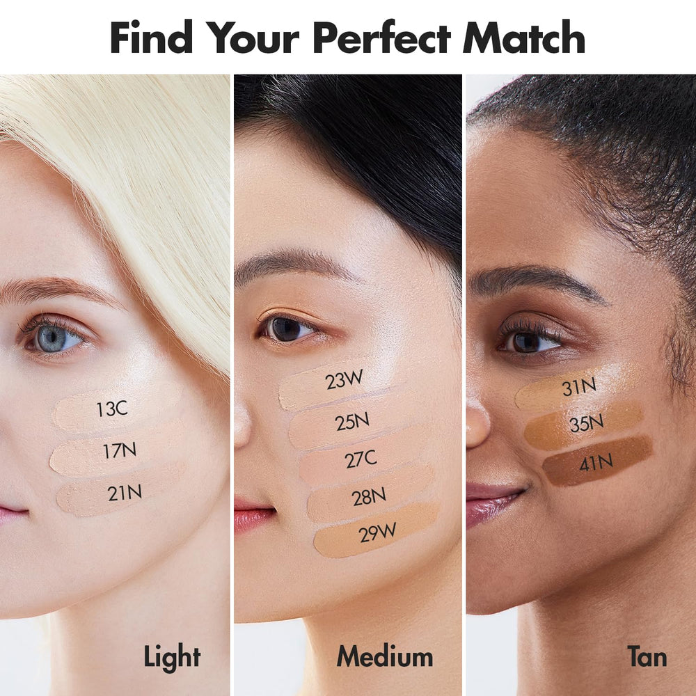 AGE20'S open compact with contouring puff demonstrating easy, precise application