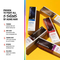 AGE beautiful application on part line providing instant concealment