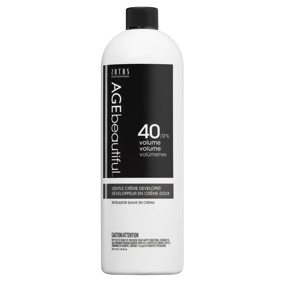 AgeBeautiful front view of 16 fl oz developer bottle showing product benefit of reliable lift