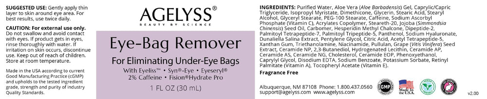 Agelyss woman applying cream under eye for visible lifting
