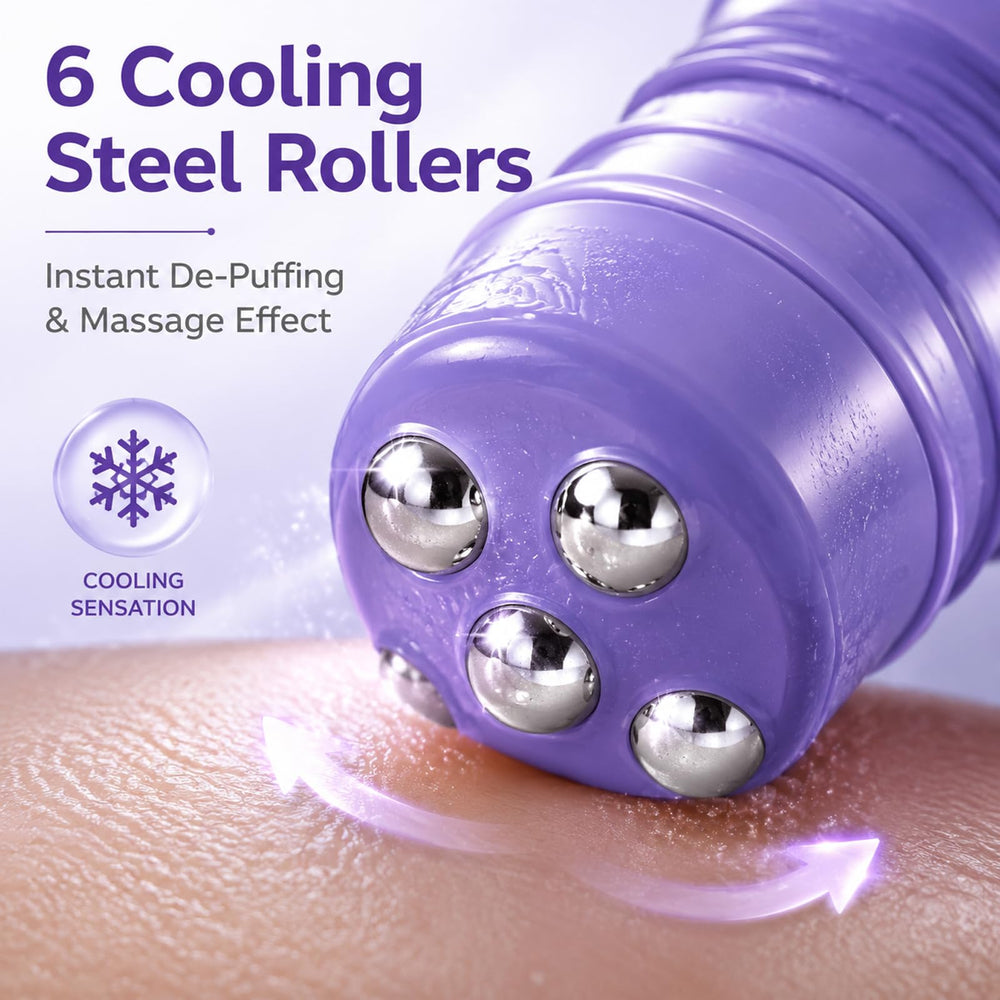 AgeVance PeptiLift detachable roller detail highlighting six-roller head for contour massage