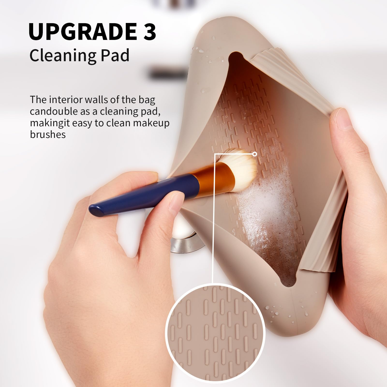 AGIKET silicone texture closeup showing soft, wipeable material for easy cleaning