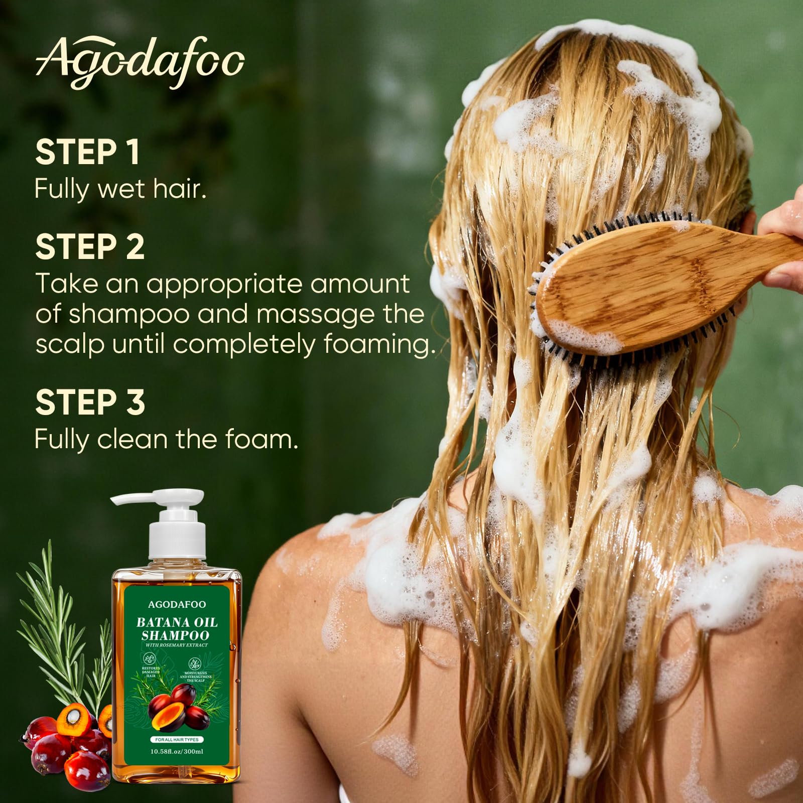Agodafoo batana shampoo before and after hair showing improved texture
