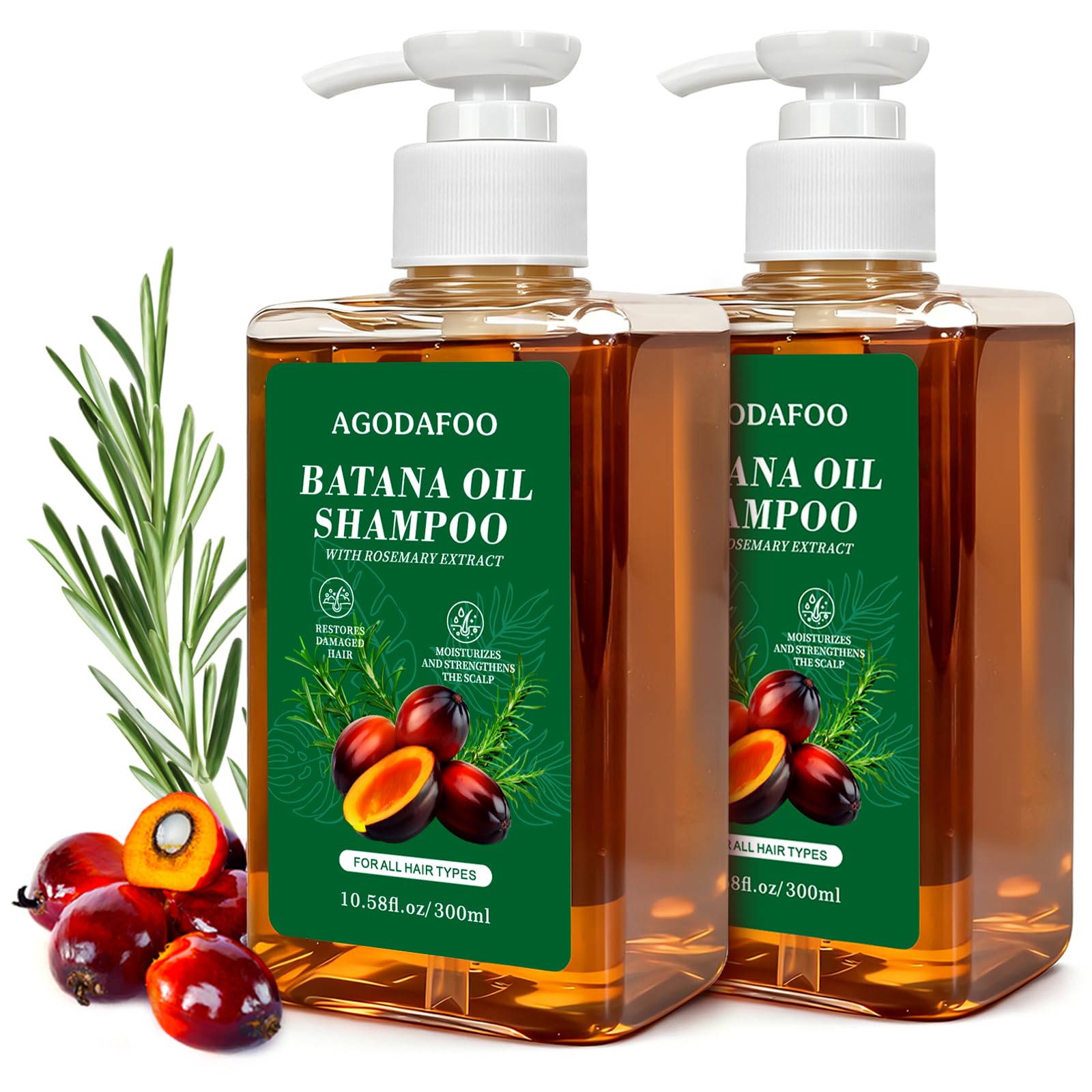 Agodafoo batana oil shampoo front packaging showing product benefits