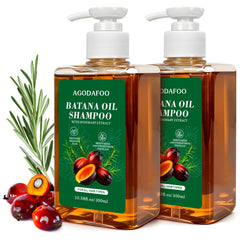 Agodafoo batana oil shampoo front packaging showing product benefits