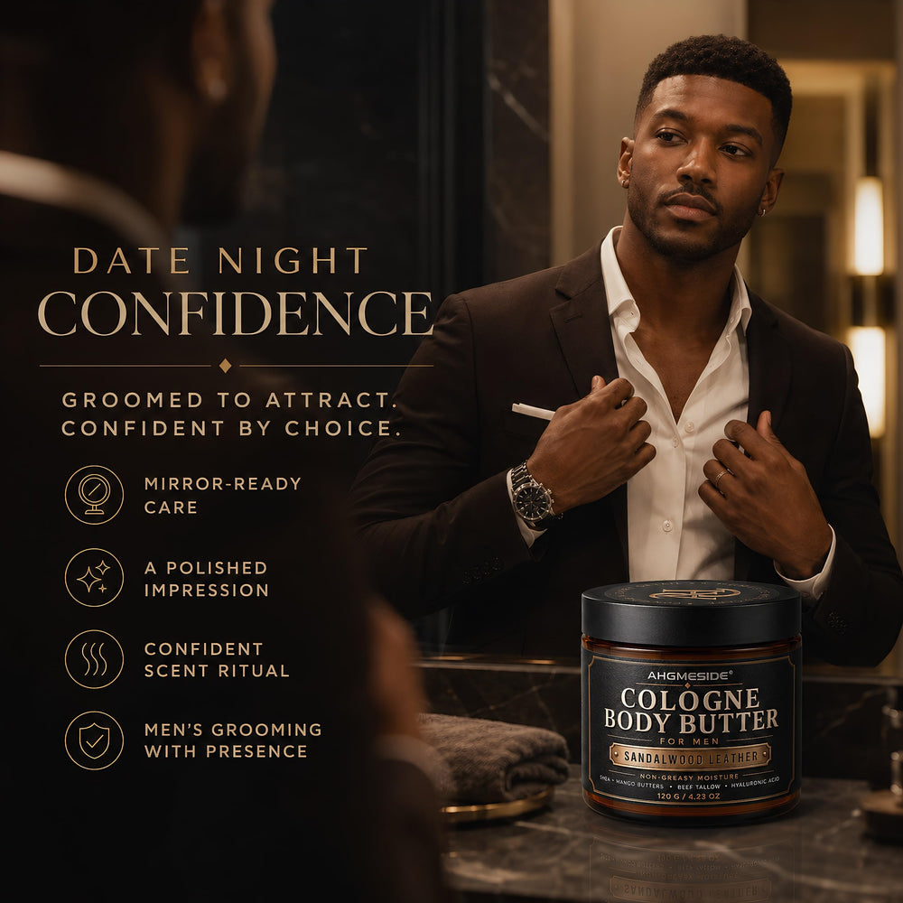 ahgmeside lifestyle shot in bathroom routine for post-shower freshness