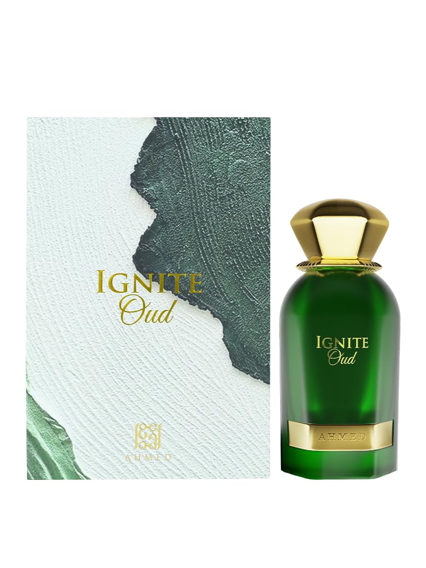 Ahmed Al Maghribi Ignite Oud front bottle view showing elegant label and packaging