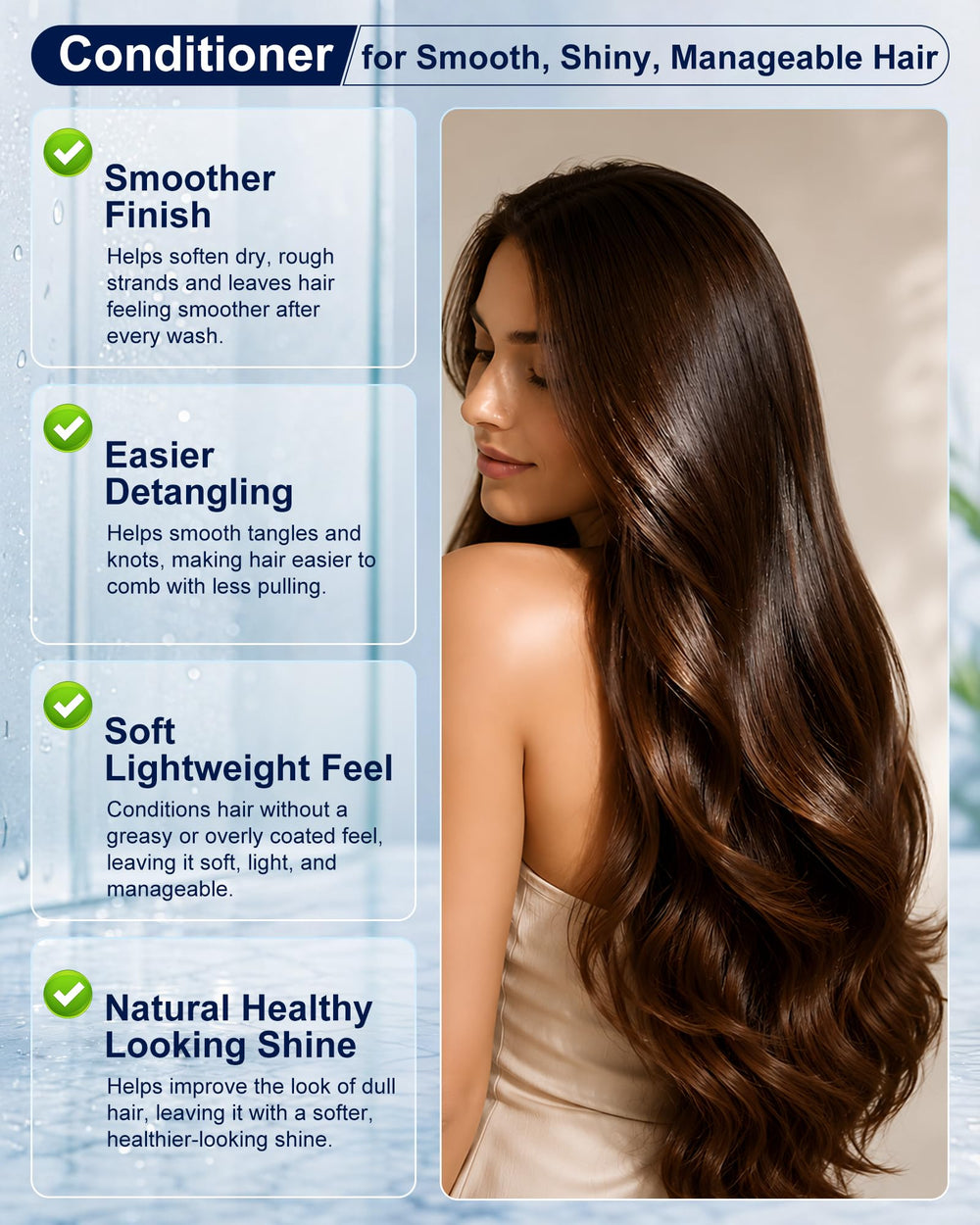 AHSUO conditioner pour texture demonstrating creamy slip and detangling