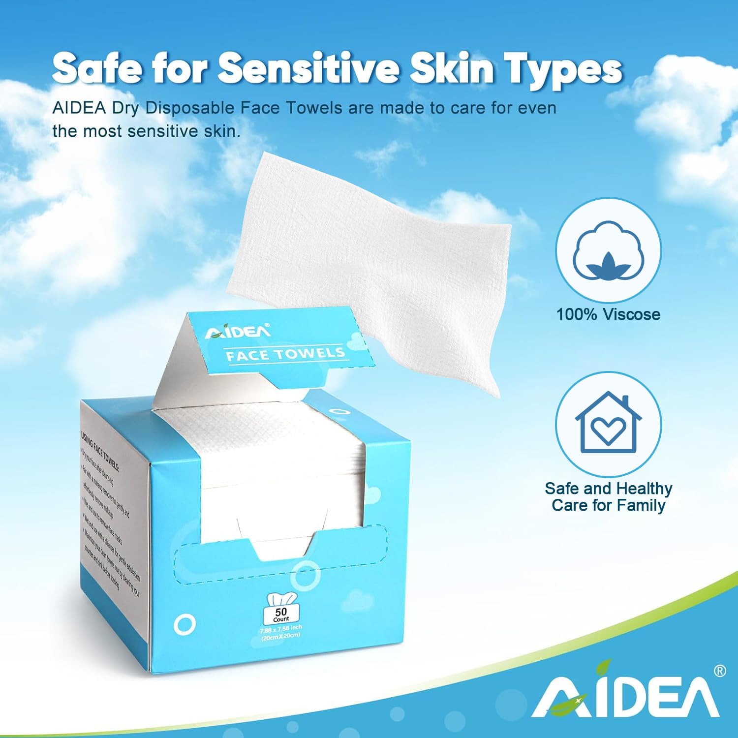 AIDEA close-up fabric texture highlighting softness and absorbency benefits