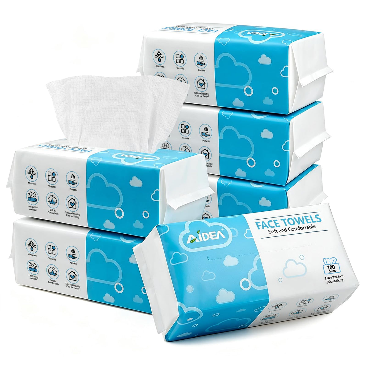 AIDEA front packaging showing six packs and 600 count convenience
