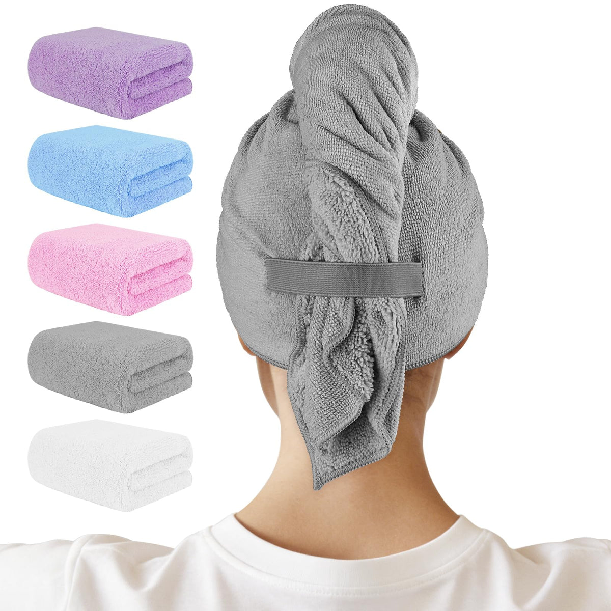 AIDEA front pack of five towels showing value and fast absorbency