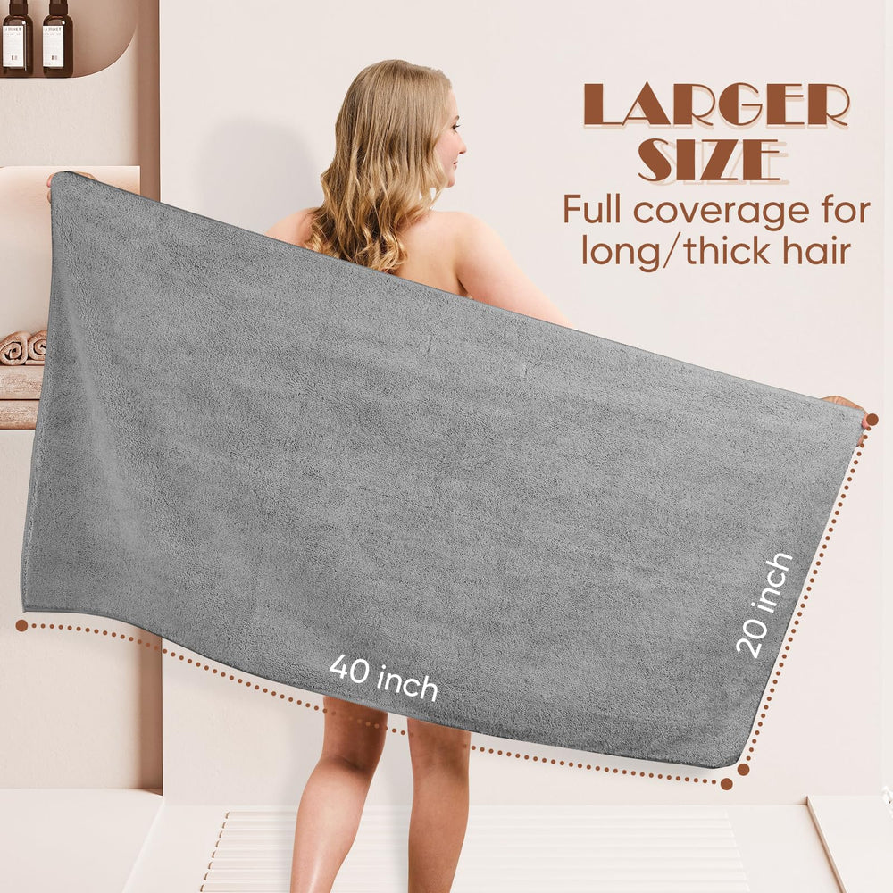 AIDEA towel beside ruler showing 40 by 20 inch size advantage