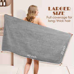 AIDEA towel beside ruler showing 40 by 20 inch size advantage